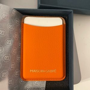 orange magnetic phone wallet